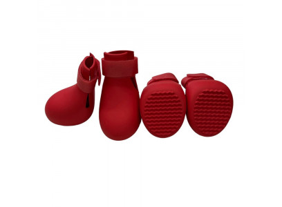 Сапоги Для Собак Мелких Пород Pet Fashion (Пет Фешн) Резиновые XS Красный 4,5*5см 