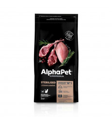 Сухой Корм Alphapet (Альфапет) Superpremium Для Стерилизованных Кошек Ягненок и Индейка 3кг  (1*3) 51676