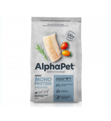 Сухой Корм Alphapet (Альфапет) Superpremium Monoprotein Для Собак Мелких Пород Белая Рыба 1,5кг (1*6) 52871