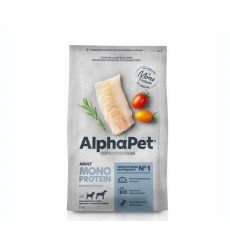 Сухой Корм Alphapet (Альфапет) Superpremium Monoprotein Для Собак Средних и Крупных Пород Белая Рыба 2кг (1*3) 52895