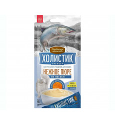 Лакомство Деревенские Лакомства Для Кошек Нежное Пюре Из Лосося с Икрой Летучей Рыбы Холистик Премьер 4*10г 79215687