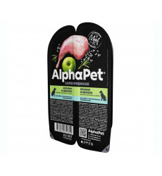 Консервы Alphapet (Альфапет) Superpremium Для Собак Кролик и Яблоко Мясные Кусочки в Соусе 100г 51850