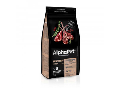  Сухой Корм Alphapet (Альфапет) Superpremium Для Кошек с Чувствительным Пищеварением Ягненок 3кг (1*3) 51034  