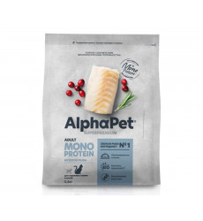 Сухой Корм Alphapet (Альфапет) Superpremium Monoprotein Для Кошек Белая Рыба 400г (1*14) 52833