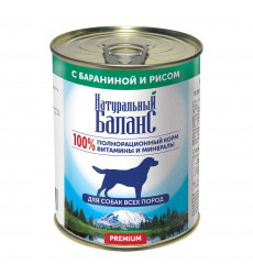 Консервы Натуральный Баланс Для Собак Баранина И Рис 340г