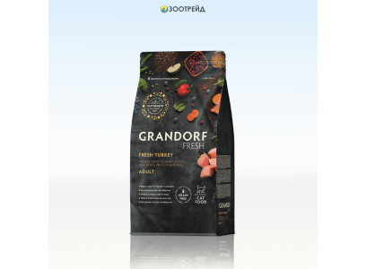 Сухой Корм Grandorf Fresh (Грэндорф Фреш) Cat Adult Turkey&Sweet Potato Для Взрослых Кошек Индейка С Бататом 400г 52550