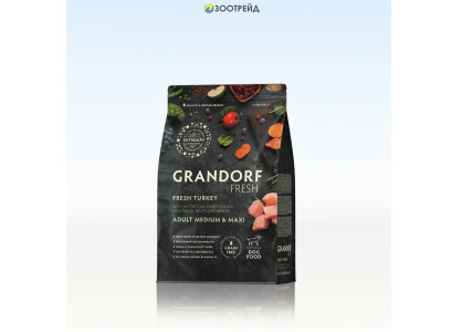 Сухой Корм Grandorf Fresh (Грэндорф Фреш) Dog Adult Med&Maxi Turkey&Potato Для Собак Средних и Крупных Пород Индейка и Батат 1кг 52888