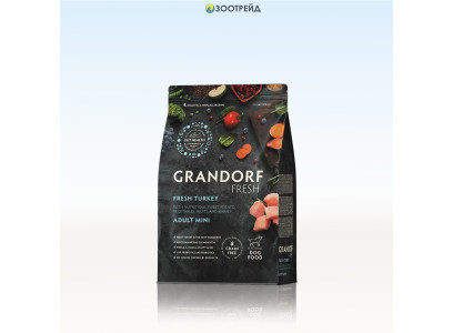 Сухой Корм Grandorf Fresh (Грэндорф Фреш) Dog Mini Turkey&Potato Для Собак Маленьких Пород Индейка И Батат 1кг 52796
