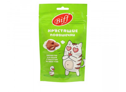 Лакомство Biff (Бифф) Для Кошек Хрустящие Подушечки с Паштетом Из Утки 60г 026670 
