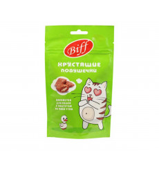 Лакомство Biff (Бифф) Для Кошек Хрустящие Подушечки с Паштетом Из Утки 60г 026670