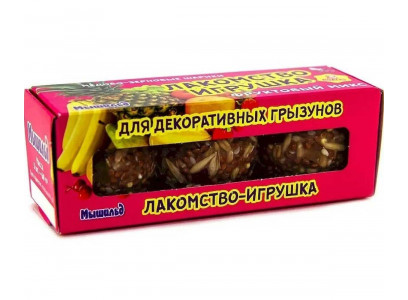 Лакомство Шарики Медово-Зерновые (Мышильд) Для Грызунов Фруктовый Микс 3шт 60г Коробка 