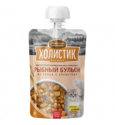 Лакомство Деревенские Лакомства Холистик Для Кошек Рыбный Бульон Тунец и Креветка 90г Премьер 79842255