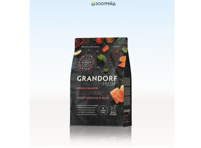 Сухой Корм Grandorf Fresh (Грэндорф Фреш) Dog Med&Maxi Salmon&Sweet Potato Для Собак Средних и Крупных Пород Лосось и Батат 3кг 52925
