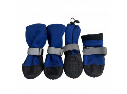 Сапожки Pet Fashion (Пет Фешн) Для Собак 4-Сезона, Мягкие, Удлиненные Флис, Светоотражающие Синий 6,5*6см, L
