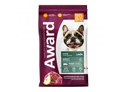 Сухой Корм Award Hypo (Авард Гипо) Для Собак Всех Пород Свинина, Брусника, Груша И Розмарин 2кг