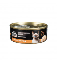 Влажный Корм AmeAppetite (АмАппетит) Для Кошек Курица и Утка в Желе Консерва 100г