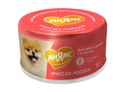Консервы Мнямс Для Собак Лосось Мусс 80г 