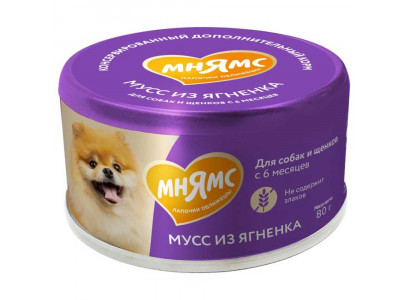 Консервы Мнямс Для Собак Ягненок Мусс 80г 