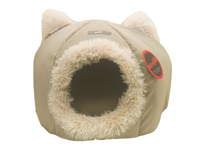 Дом-Пещера Для Кошек Brava (Брава) с Ушками Светло/Оливковый 40*40*29см 10783 