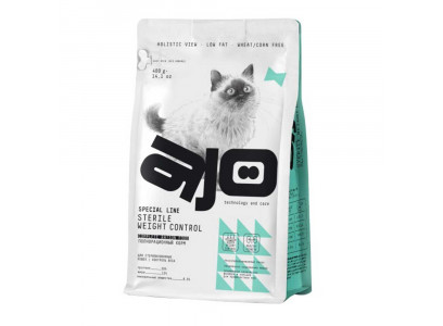Сухой Корм Ajo (Аджо) Для Стерилизованных Кошек Контроль Веса 400г (1*24) 