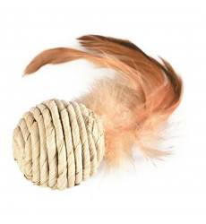 Игрушка Pet Start (Пет Стар) Для Кошек Мяч с Пером 4см, Сизаль