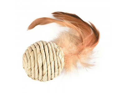 Игрушка Pet Start (Пет Стар) Для Кошек Мяч с Пером 4см, Сизаль