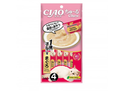 Лакомство Inaba (Инаба) CIAO Churu Для Котят Пюре с Тунцом  14г*4