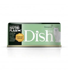 Влажный Корм Nutri Plan (Нутри План) Dish Для Кошек Белый Тунец, Куриная Грудка в Бульоне 85гр