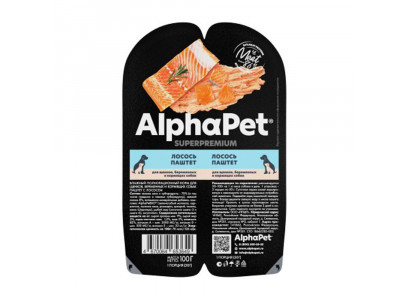 Консервы Alphapet (Альфапет) Для Щенков Паштет Лосось 100г  53649 