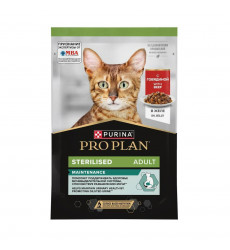 Влажный Корм Pro Plan (Проплан) Для Стерилизованных Кошек Говядина в Желе 85г (1*26)