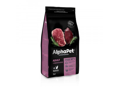 Сухой Корм Alphapet (Альфапет) Superpremium Для Кошек Говядина и Печень 3кг (1*13) 50860 