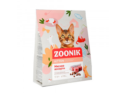 Сухой Корм Zoonik (Зооник) Для Котят Мясное Ассорти Kitten 2кг 