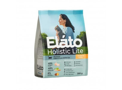 Сухой Корм Elato (Илато) Holistic Lite Сухой Для Стерилизованных Кошек Курица и Индейка 300г 