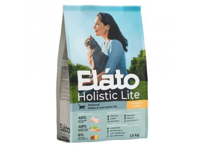 Сухой Корм Elato (Илато) Holistic Lite Для Стерилизованных Кошек Курица и Индейка 1,5кг 