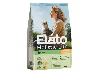 Сухой Корм Elato (Илато) Holistic Lite Для Котят Курица и Индейка 1,5кг 