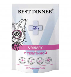 Влажный Корм Best Dinner (Бест Диннер) Vet Profi Urinary Для Кошек Телятина Кусочки в Соусе 85г 7424