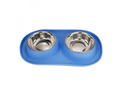 Миски Dogman (Догман) На Резиновом Коврике с Бортиком «Овал» 2х0,48л №2 14см