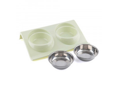 Набор Мисок Wogy (Воги) 2*400мл Металлические На Подставке 10922-8638 37*25*7см