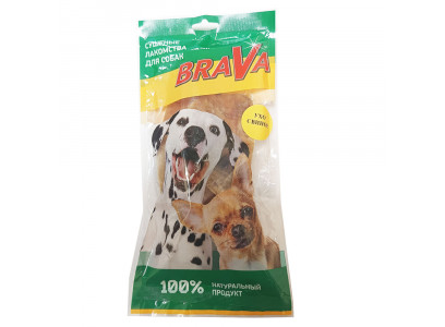 Лакомство Для Собак Brava (Брава) Ухо Свиное Резаное 1шт Новинка 