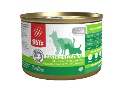 Влажный Корм Blitz (Блиц) Dog Gastrointestinal Для Собак При Нарушении Работы ЖКТ 200г