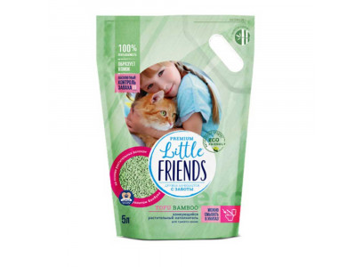 Наполнитель Little Friends (Литтл Френдс) Tofu Bamboo П/М Пакет, Растительный Комкующийся 2,5л