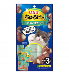 Лакомство Inaba (Инаба) Churu Bee Для Кошек Запеченные Трубочки Куриное Филе и Запеченный Тунец 10г*3Кацуо