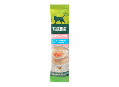 Лакомство TiTBiT (Титбит) Для Кошек Крем-Суп с Кусочками Лосося 10г*2 316556 