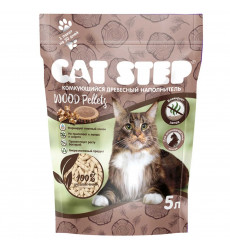 Наполнитель Cat Step (Кэт Степ) Wood Pellets Комкующийся Растительный 5л 