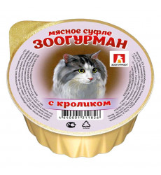 Влажный Корм Зоогурман Для Кошек Мясное Суфле Кролик 100г