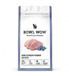 Сухой Корм Bowl Wow (Боул Вау) Для Котят Курица и Черника 400г 