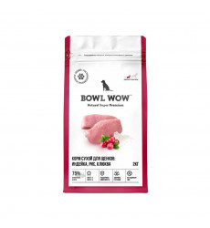 Сухой Корм Bowl Wow (Боул Вау) Для Щенков Средних Пород Индейка, Рис и Клюква 2кг
