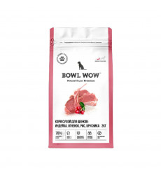 Сухой Корм Bowl Wow (Боул Вау) Для Щенков Средних Пород Fresh Meat Ягненок, Индейка, Рис и Брусника 2кг