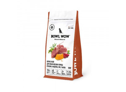 Сухой Корм Bowl Wow (Боул Вау) Для Собак Мелких Пород Fresh Meat Ягненок, Индейка, Рис и Тыква 800г 