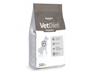 Сухой Корм Alphapet (Альфапет) Для Собак Hepatic Диетический При Заболевании Печени 500г 55278 